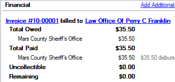 financial invoice