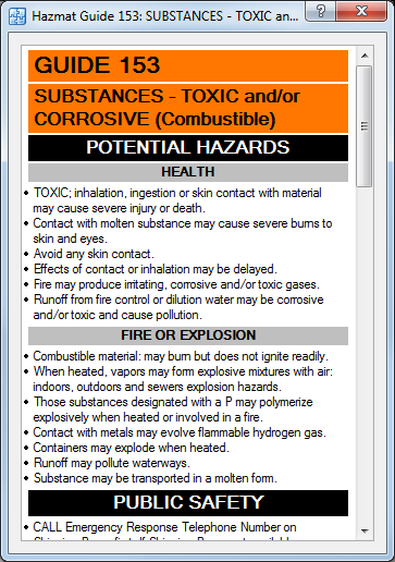 ledsCAD Computer-Aided Dispatch In-Screen Hazmat Guide